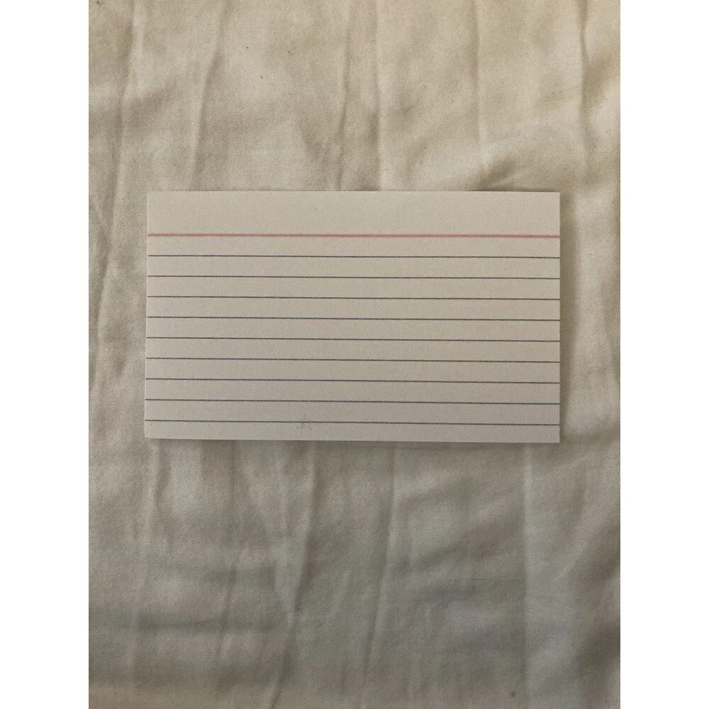 Unbranded 3x5 inch Ruled Index Cards - White | 1 Index Card Only